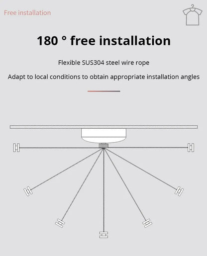 Wall-mounted Clothes Line Windproof 2.8m Adjustable Strength