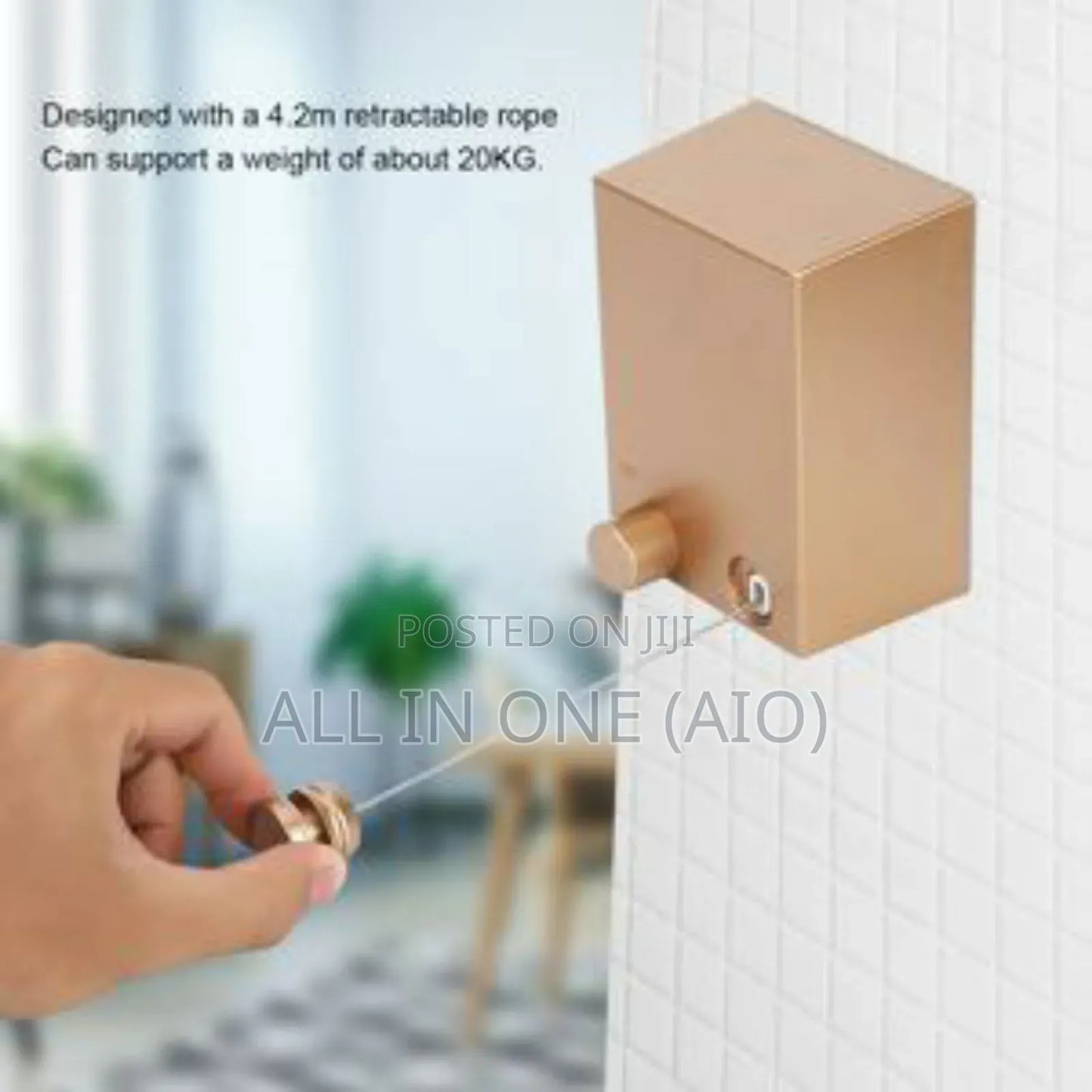 Étendoir à linge rétractable en acier inoxydable