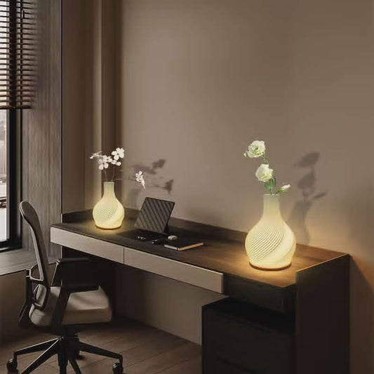 Vase Décoratif et Lampe LED Multicolore avec Batterie Intégrée