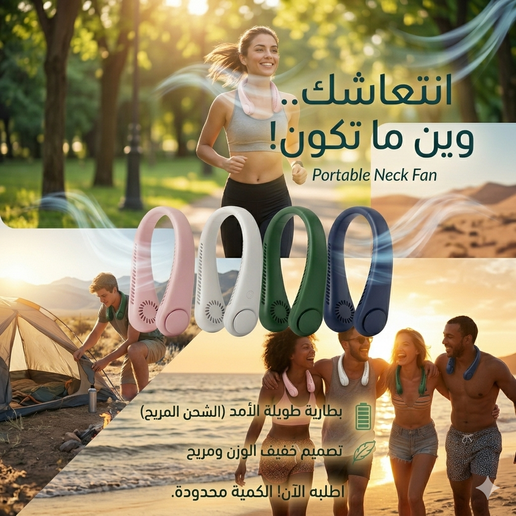 Ventilateur de cou portable intelligent -- مروحة الرقبة المحمولة الذكية